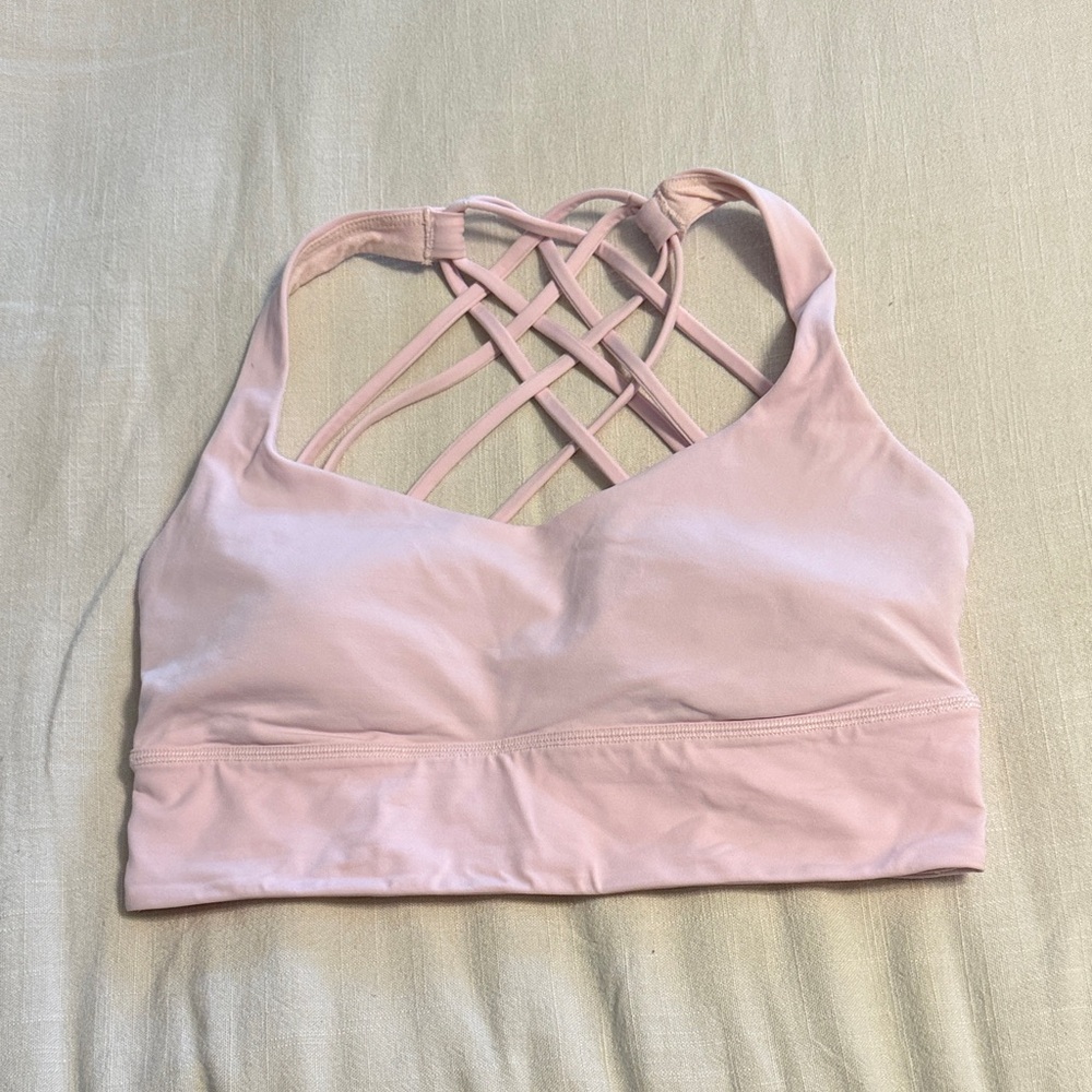 Lululemon Free to Be Wild Longline Bra, Flush Pink, Size 8